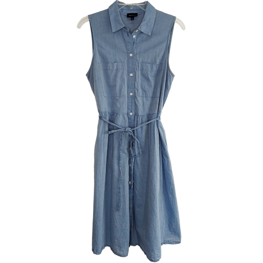 Who What Wear A-Line Shirt Dress Medium Sleeveless Lined Button Front Tie Back - Picture 4 of 16